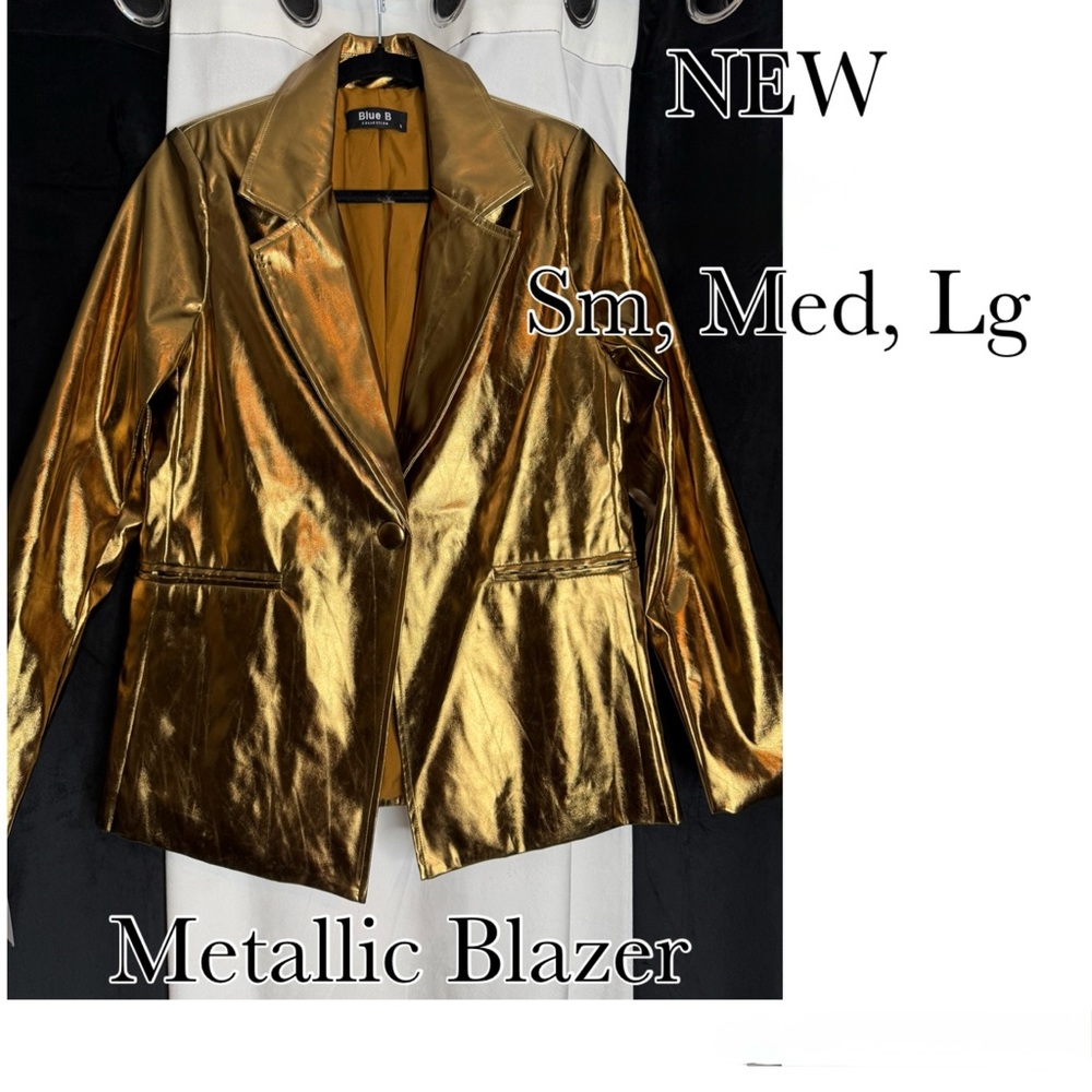 Chic Metallic Gold Blazer